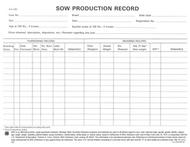 Sow Production Record