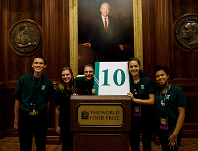 Andrew Smith (left) with other delegates at the 2016 World Food Prize Global Youth Institute