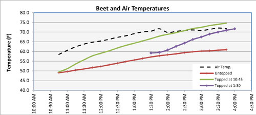 Beet and air temperatures