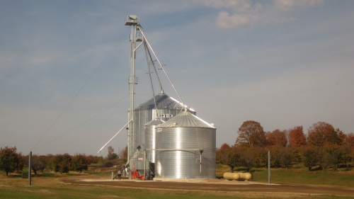 New grain drying equipment on Byers Road, Atwood, Mich.