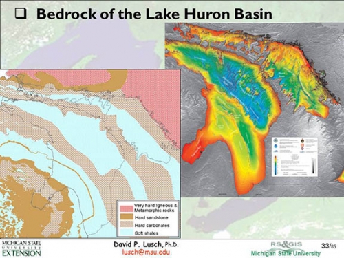 Bedrock of Lake Huron Basin