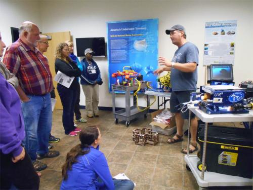 Teachers learning about underwater ROVs image.