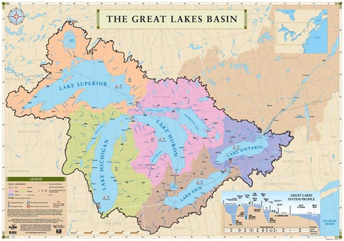 Great Lakes basin poster image
