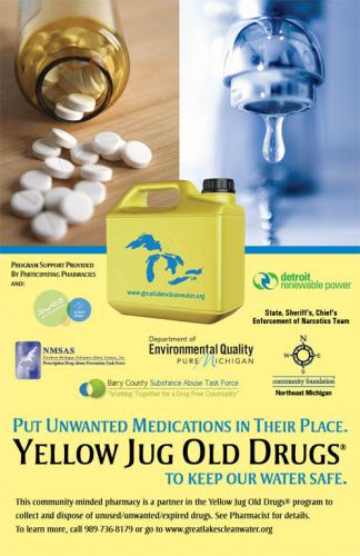 Yellow Jug drug take back program poster image.