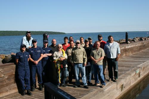 Drill Conductor Training course attendees with instructors at Red Cliff Band of Lake Superior Chippewa location.