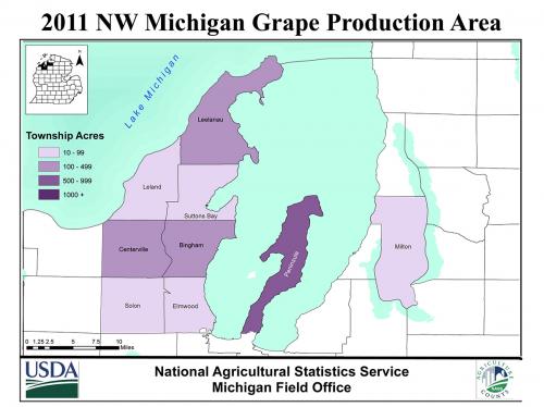 Northwest Michigan grape areas