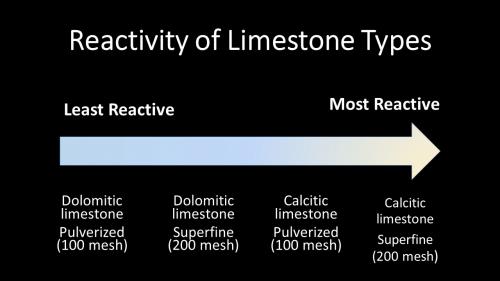 Reactivity of limestone types