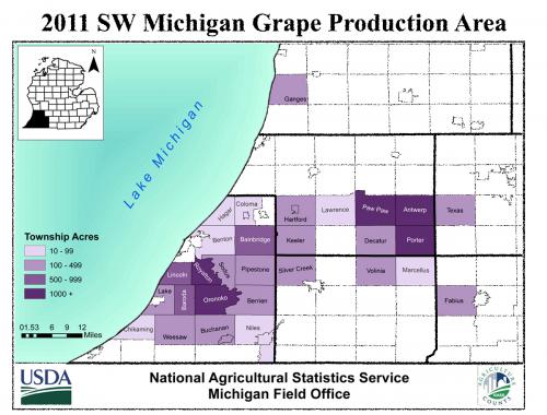 Southwest Michigan grape areas